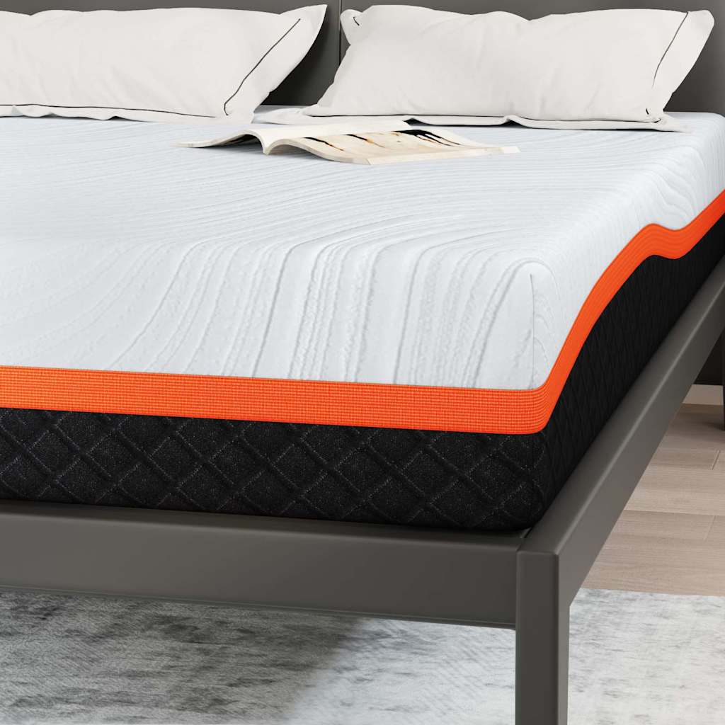 Matratze Weiß und Grau 160 x 200 cm Jacquard-Stoff