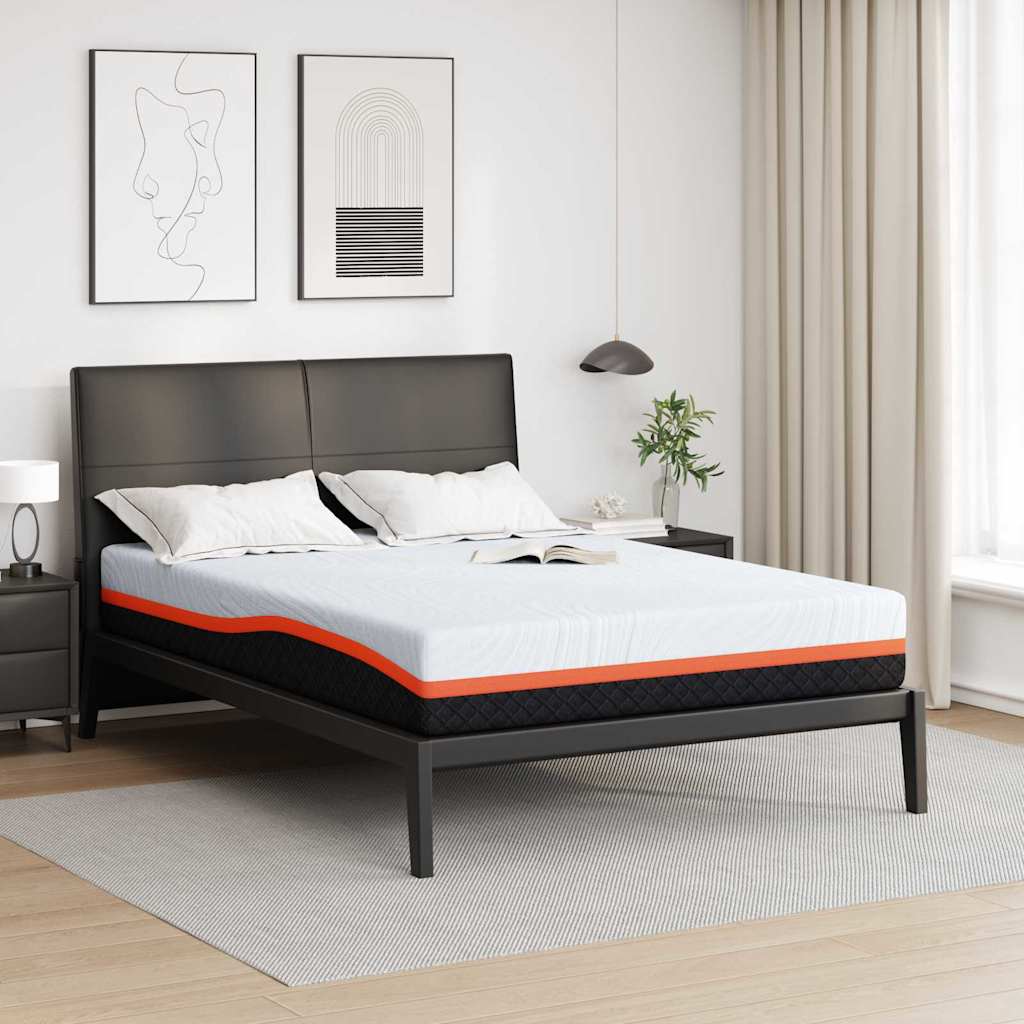 Matratze Weiß und Grau 160 x 200 cm Jacquard-Stoff