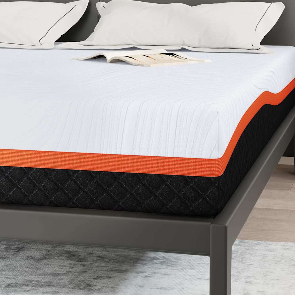 Matratze Weiß und Grau 180 x 200 cm Jacquard-Stoff