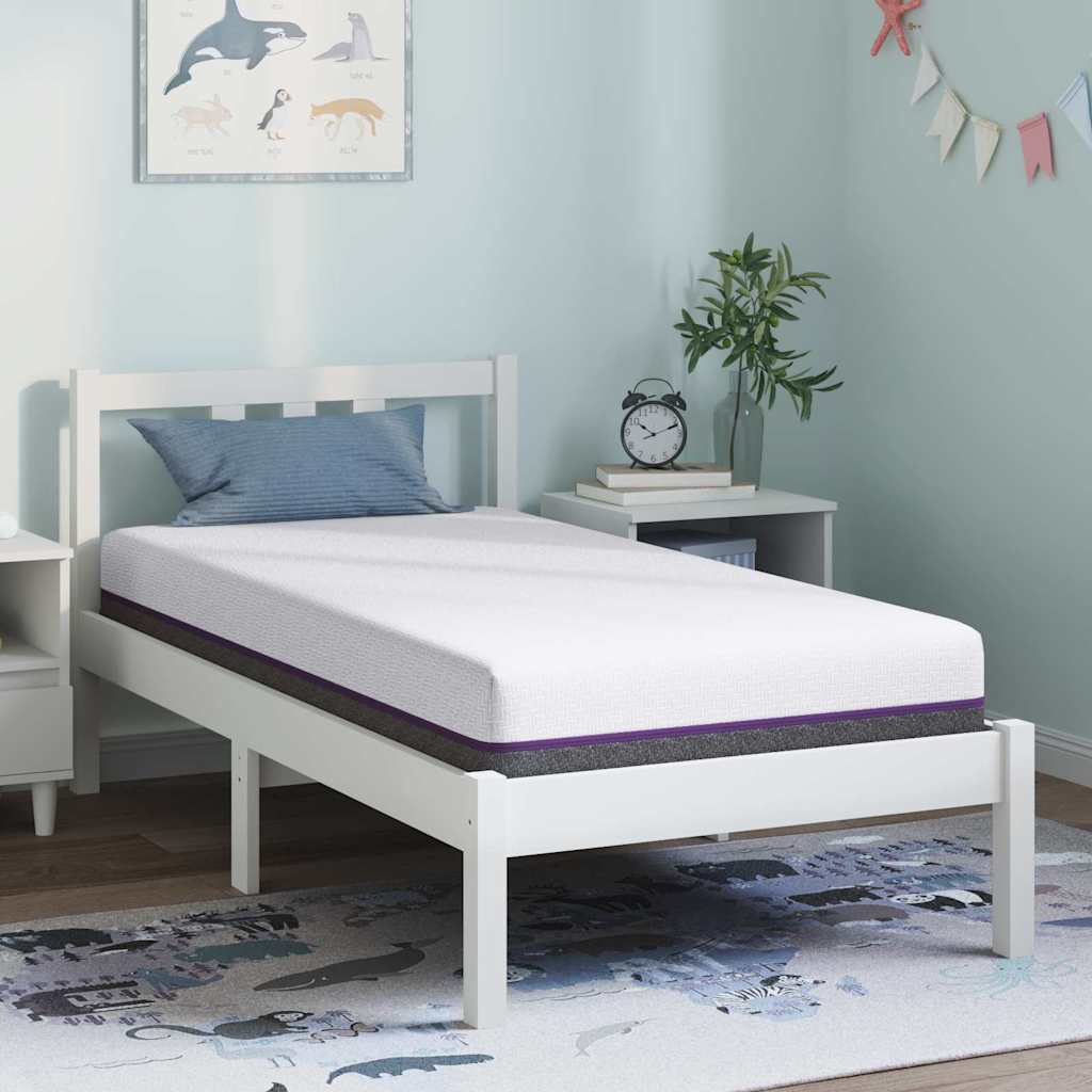 Memory-Schaum-Matratze Mittel 80 x 160 cm 16 cm Weiß und Grau