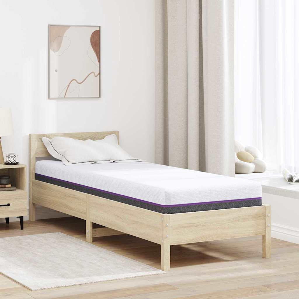 Memory-Schaum-Matratze Mittel 70 x 200 cm 16 cm Weiß und Grau