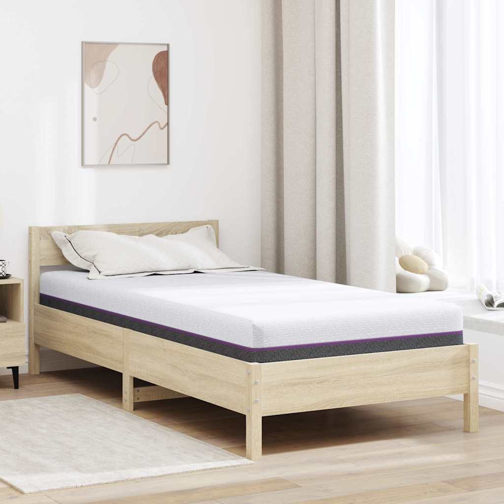 Memory-Schaum-Matratze Mittel 90 x 190 cm 16 cm Weiß und Grau