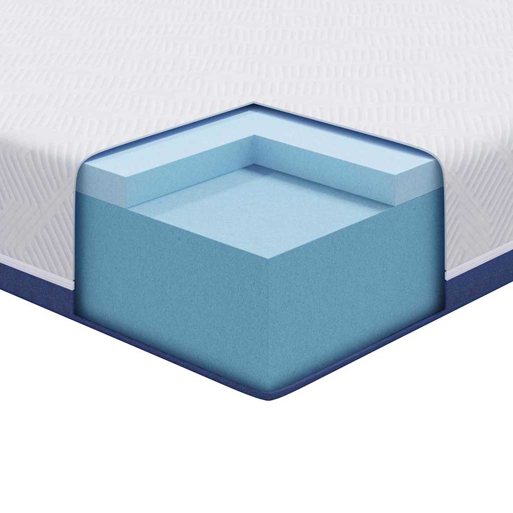 Matratze Weiß und Blau 70 x 200 cm Jacquard-Stoff