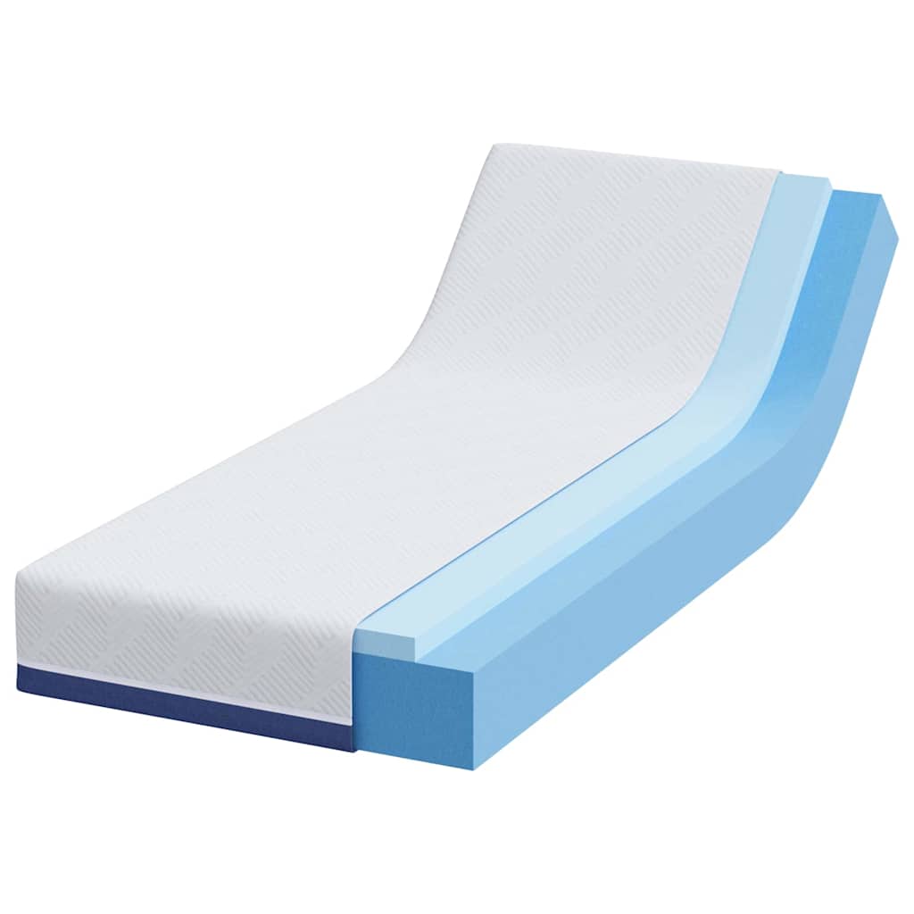 Matratze Weiß und Blau 80 x 200 cm Jacquard-Stoff
