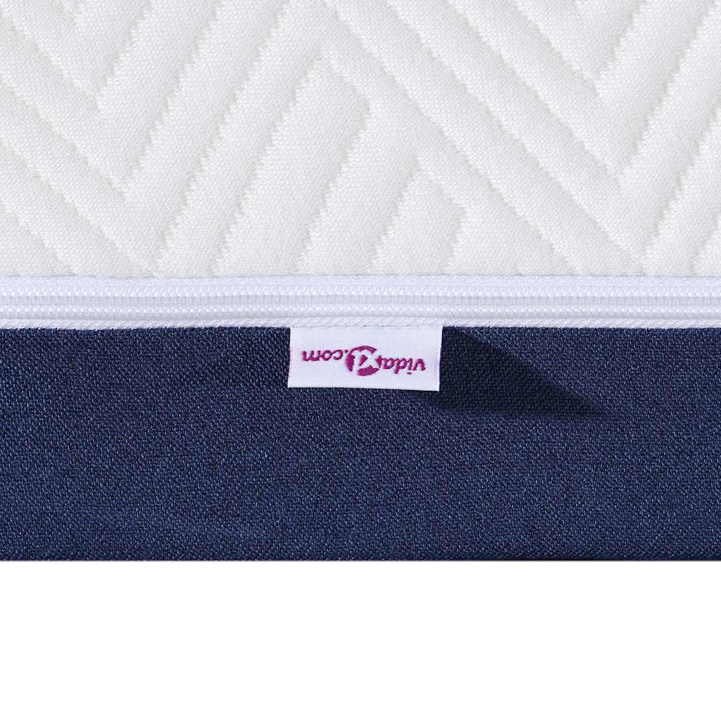 Matratze Weiß und Blau 90 x 190 cm Jacquard-Stoff