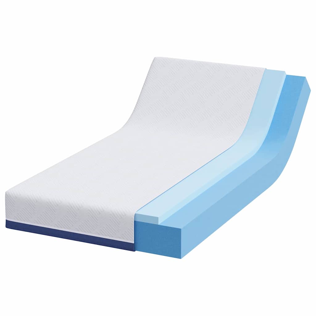 Matratze Weiß und Blau 90 x 190 cm Jacquard-Stoff