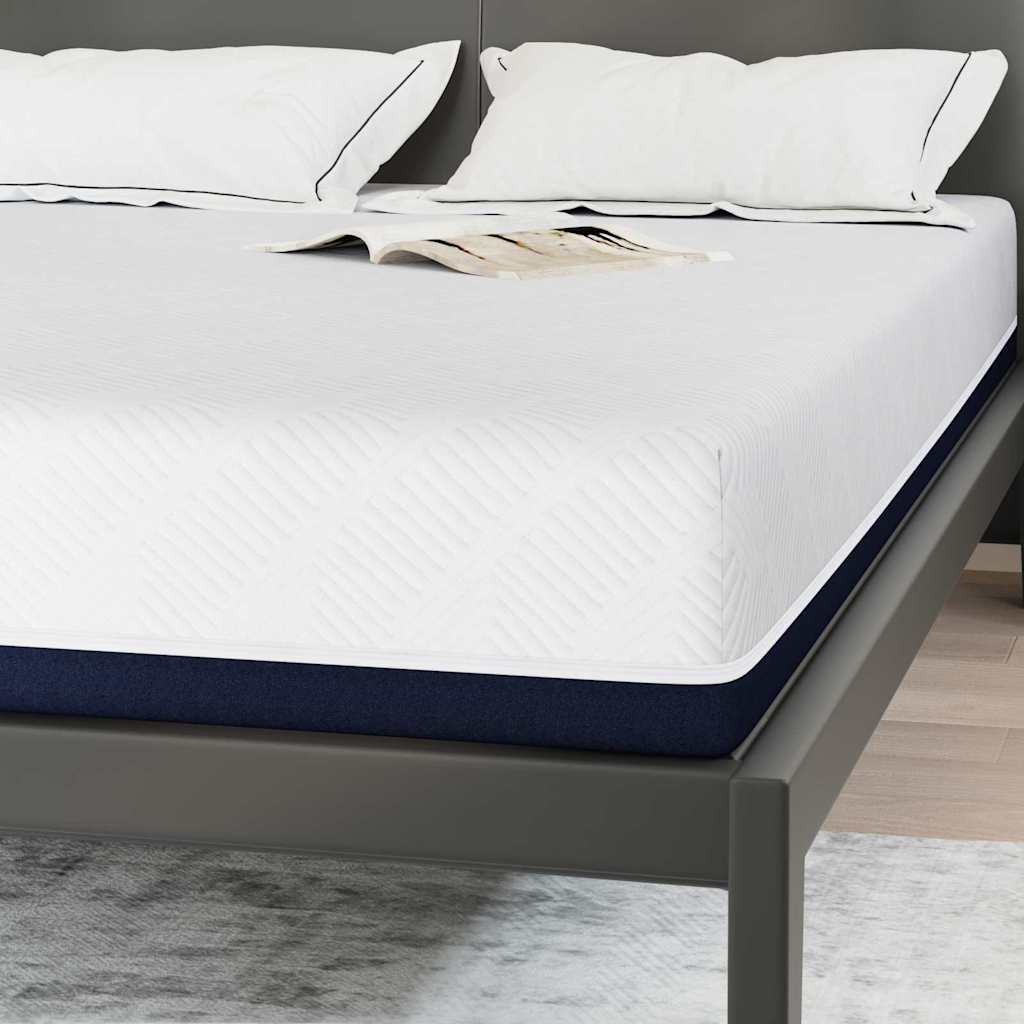 Matratze Weiß und Blau 160 x 200 cm Jacquard-Stoff
