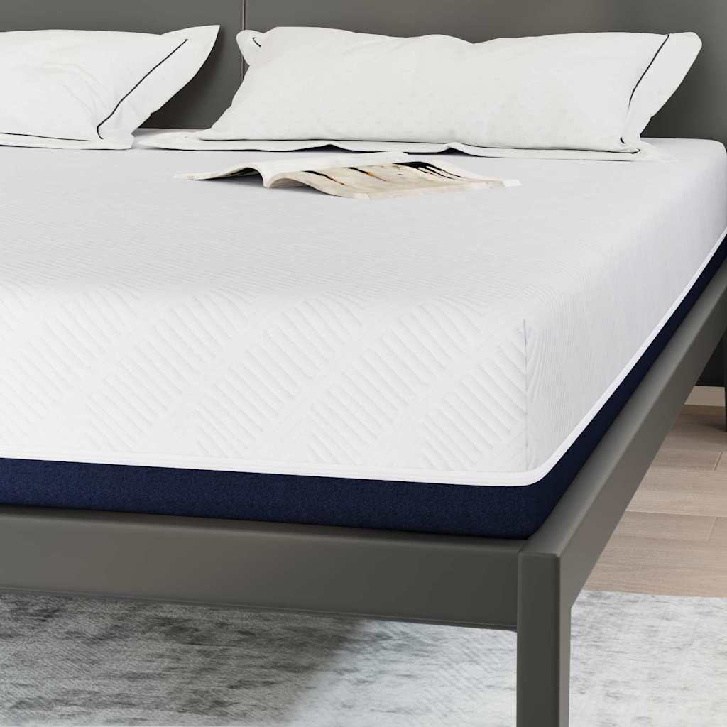 Matratze Weiß und Blau 180 x 200 cm Jacquard-Stoff