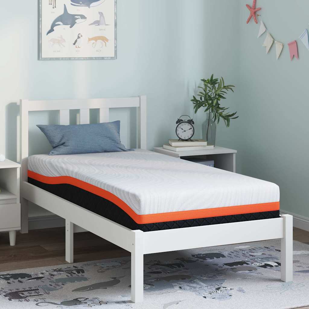 Matratze Weiß und Schwarz 80 x 160 cm Jacquard-Stoff