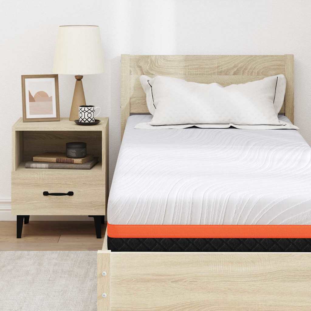 Matratze Weiß und Schwarz 80 x 200 cm Jacquard-Stoff