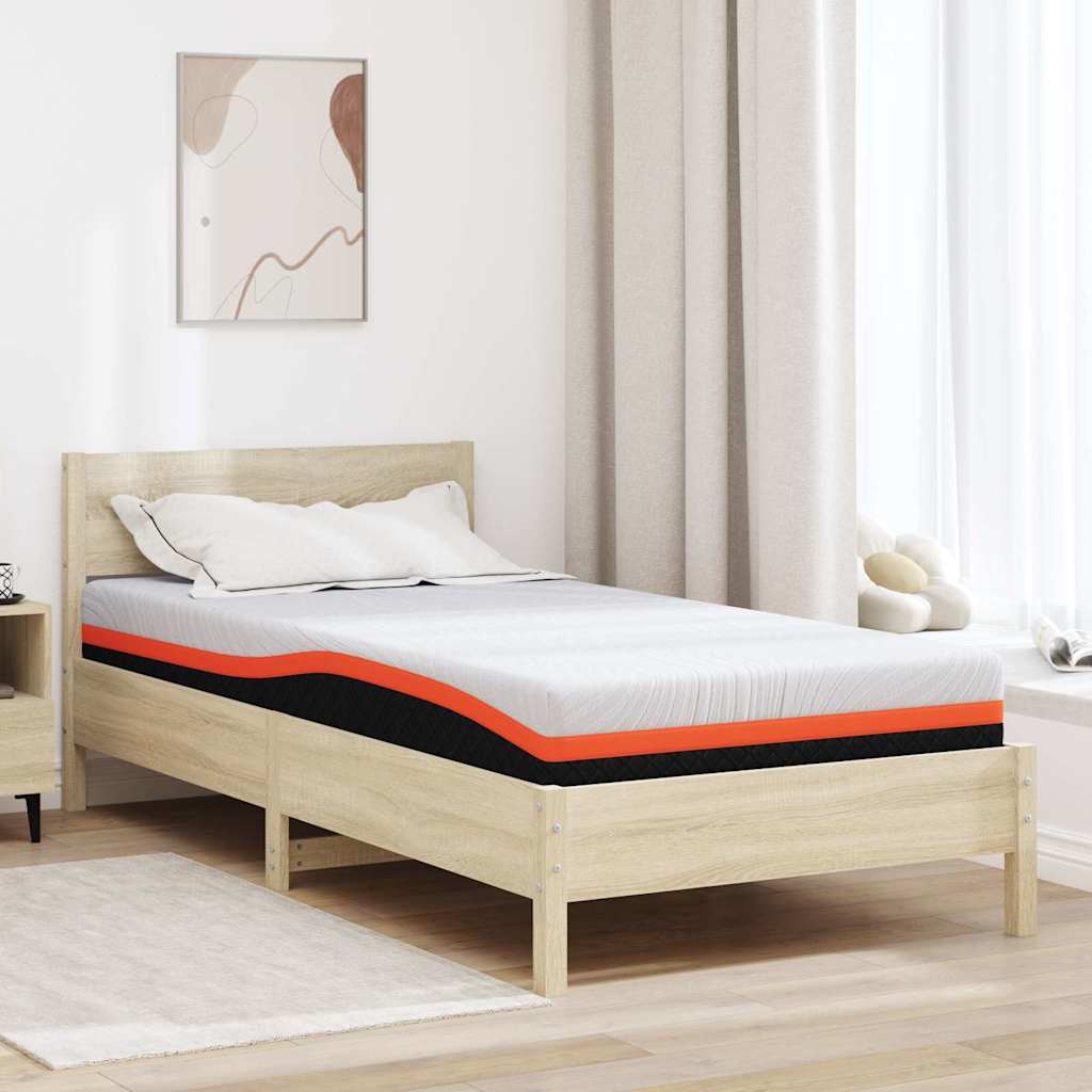 Matratze Weiß und Schwarz 100 x 200 cm Jacquard-Stoff