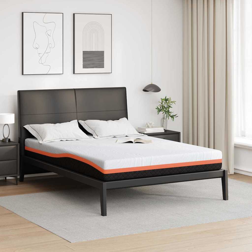 Matratze Weiß und Schwarz 140 x 190 cm Jacquard-Stoff