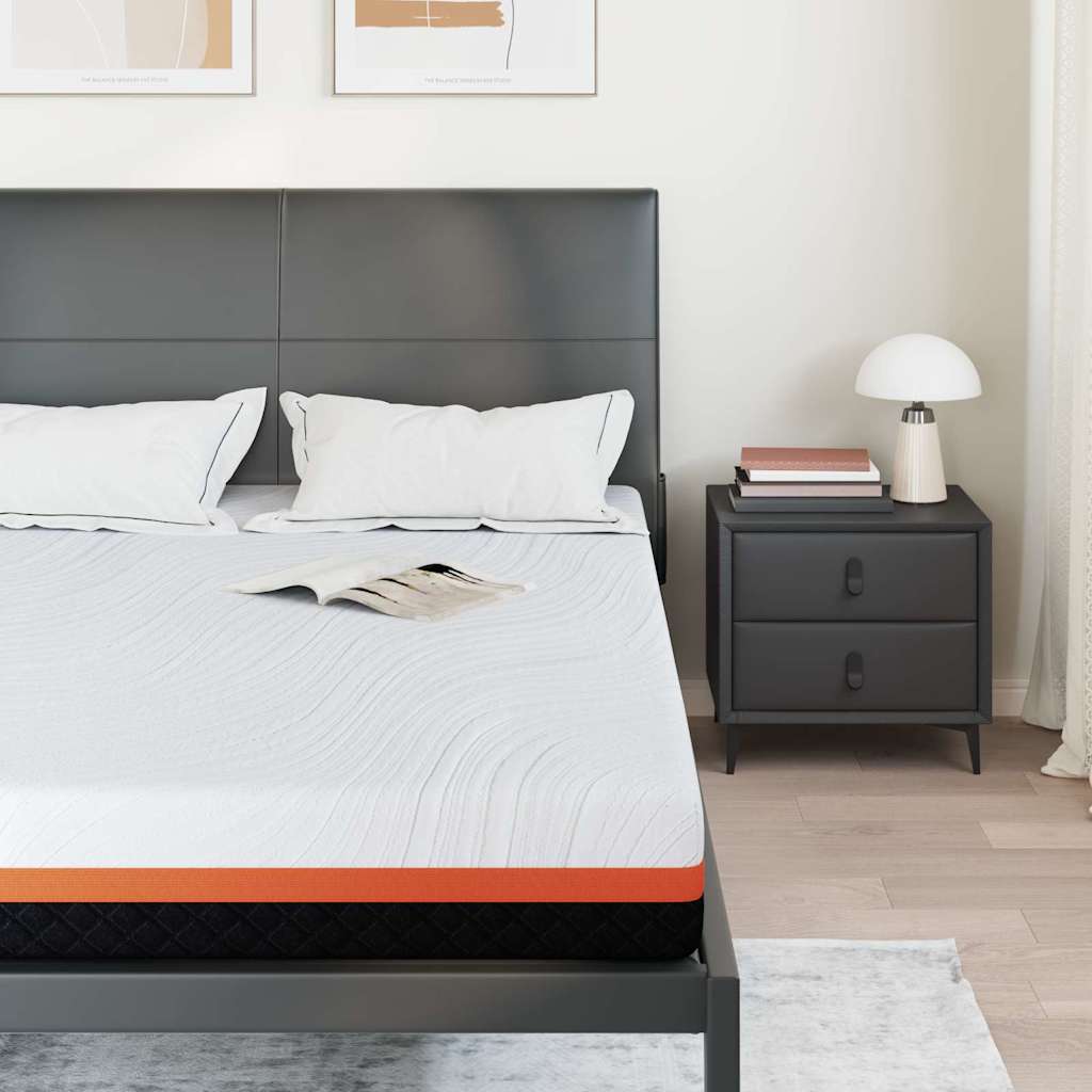 Matratze Weiß und Schwarz 140 x 190 cm Jacquard-Stoff