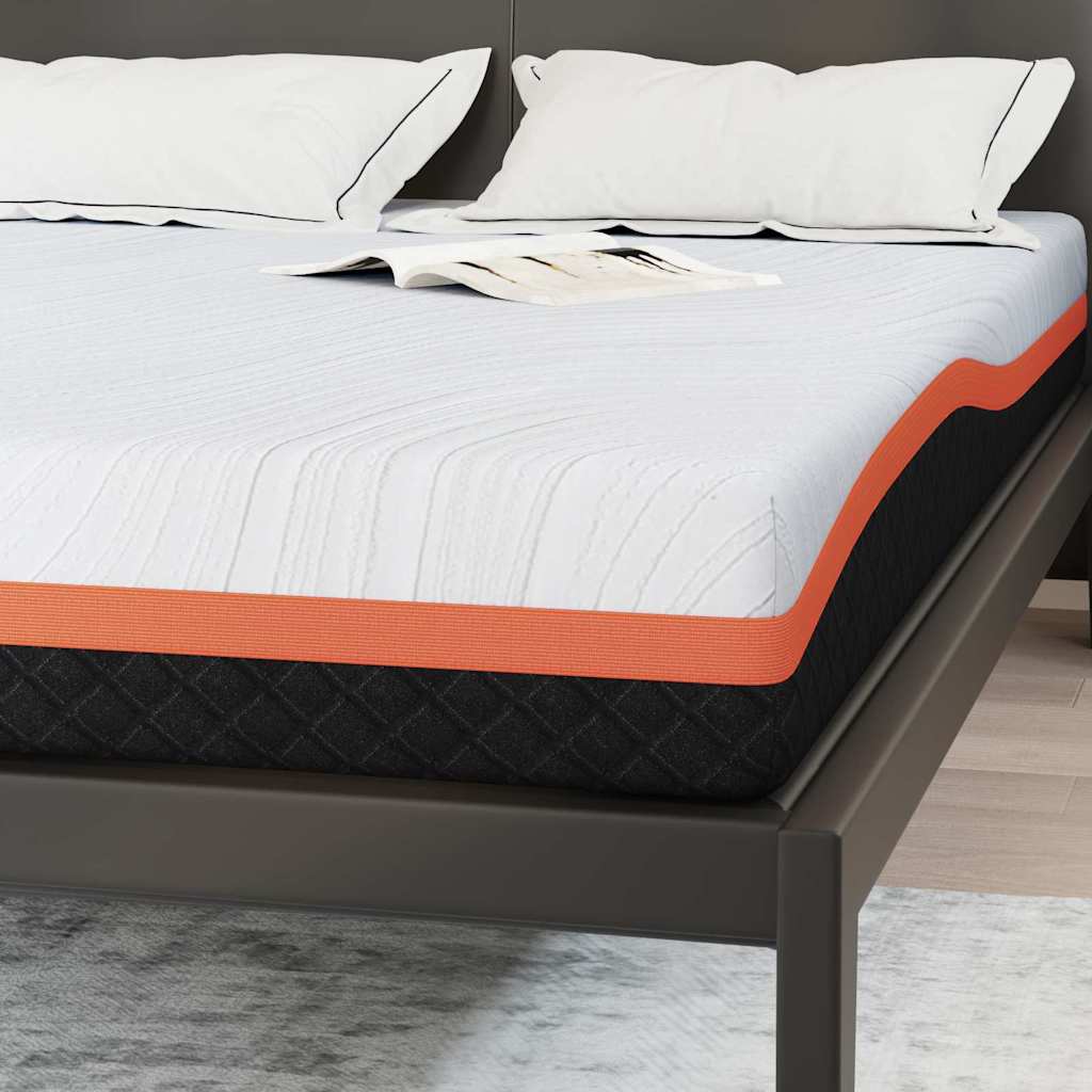 Matratze Weiß und Schwarz 140 x 200 cm Jacquard-Stoff
