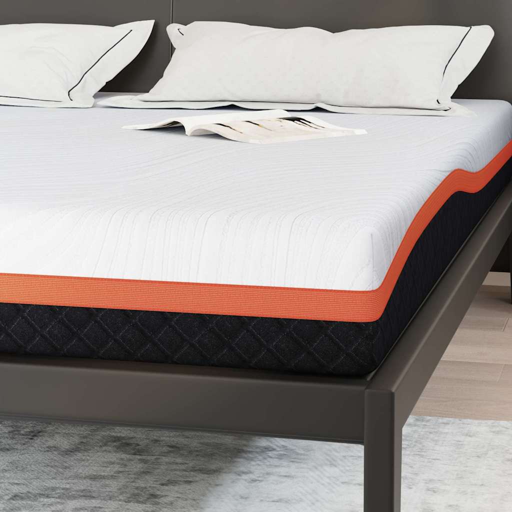 Matratze Weiß und Schwarz 180 x 200 cm Jacquard-Stoff