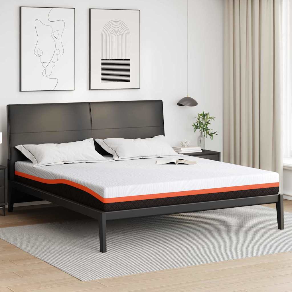 Matratze Weiß und Schwarz 200 x 200 cm Jacquard-Stoff