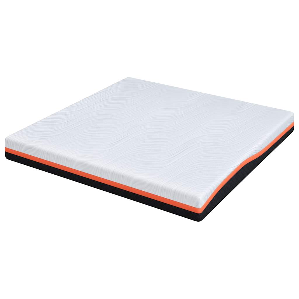 Matratze Weiß und Schwarz 200 x 200 cm Jacquard-Stoff