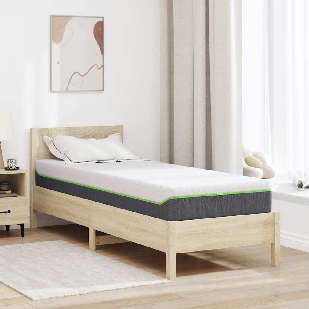 Matratze Weiß und Grau 80 x 200 cm Jacquard-Stoff