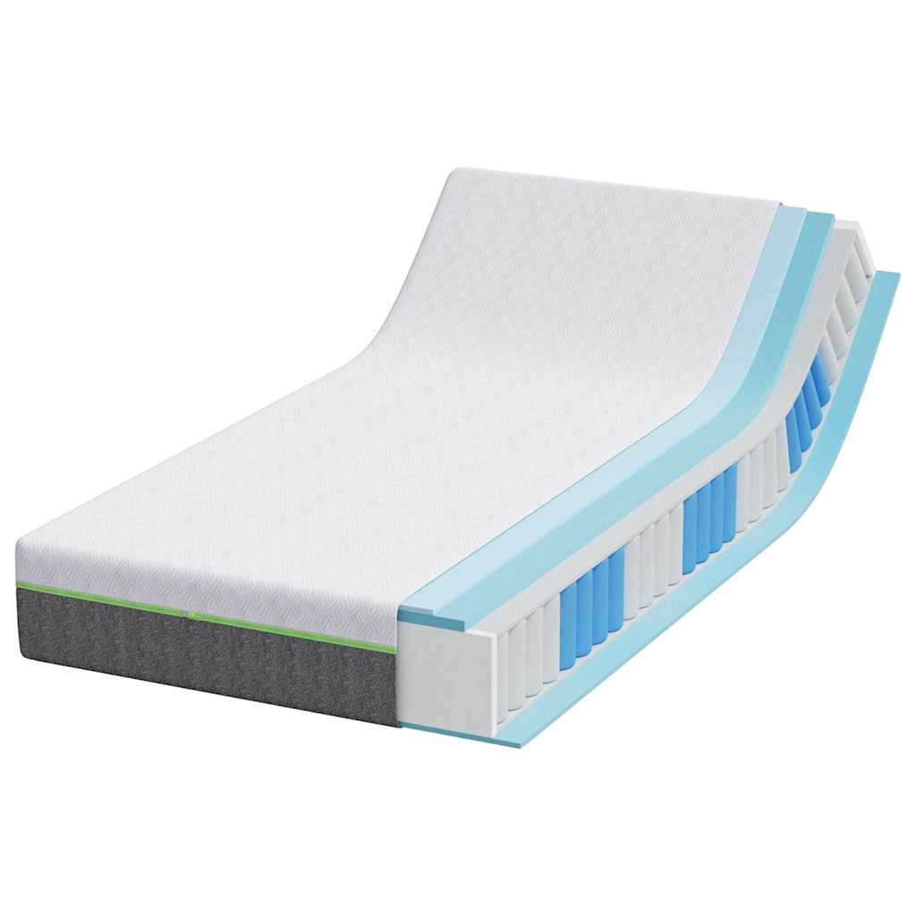 Matratze Weiß und Grau 100 x 200 cm Jacquard-Stoff
