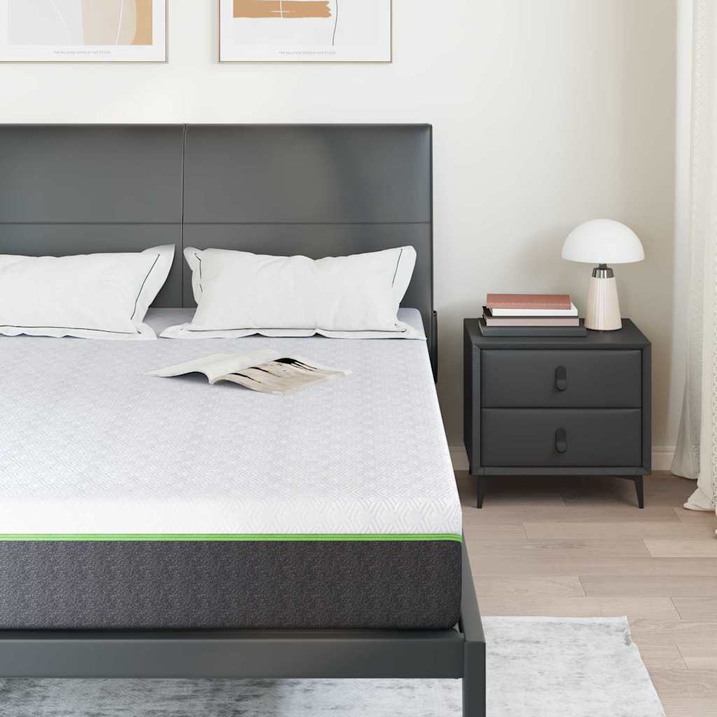 Matratze Weiß und Grau 140 x 190 cm Jacquard-Stoff