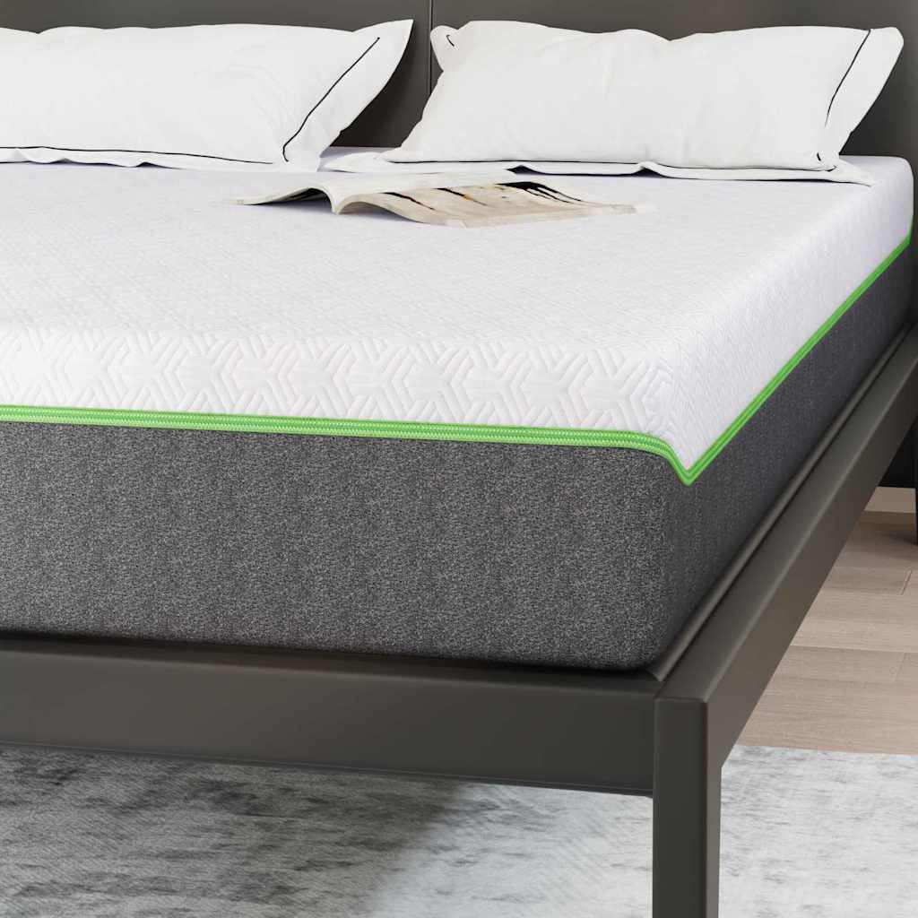 Matratze Weiß und Grau 140 x 200 cm Jacquard-Stoff