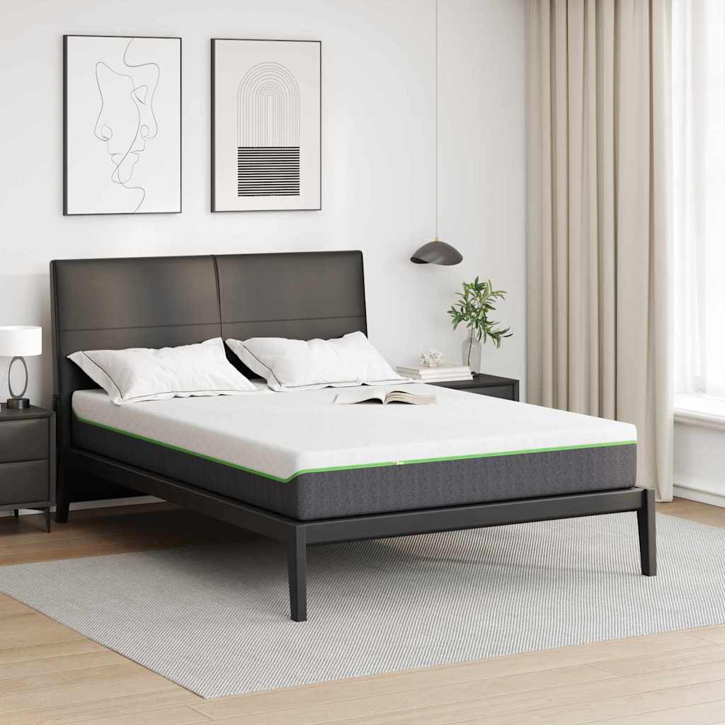 Matratze Weiß und Grau 140 x 200 cm Jacquard-Stoff