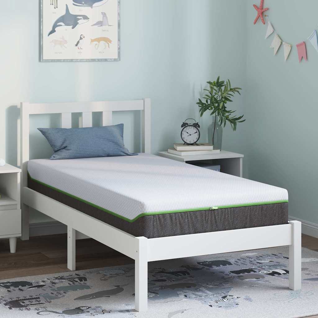 Matratze Weiß und Grau 80 x 160 cm Jacquard-Stoff
