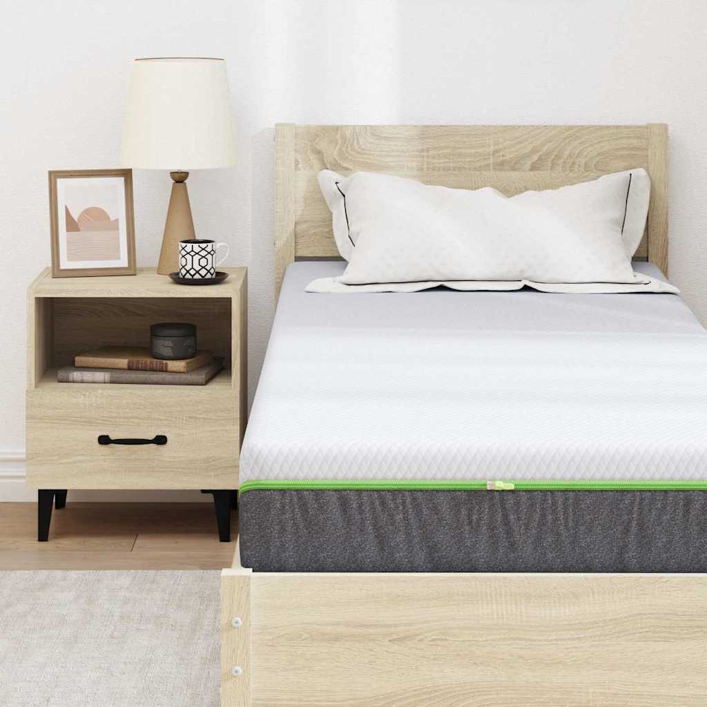 Matratze Weiß und Grau 80 x 200 cm Jacquard-Stoff