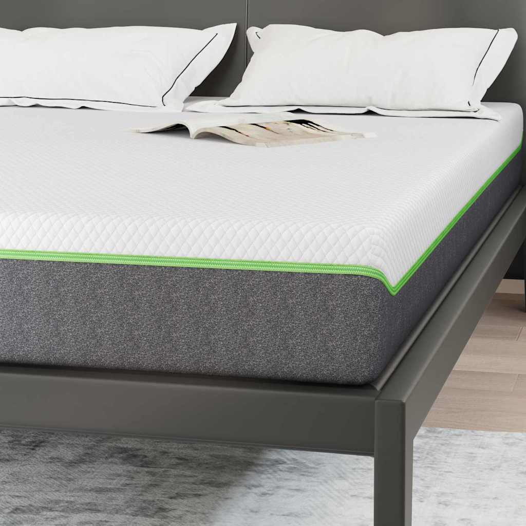 Matratze Weiß und Grau 140 x 200 cm Jacquard-Stoff
