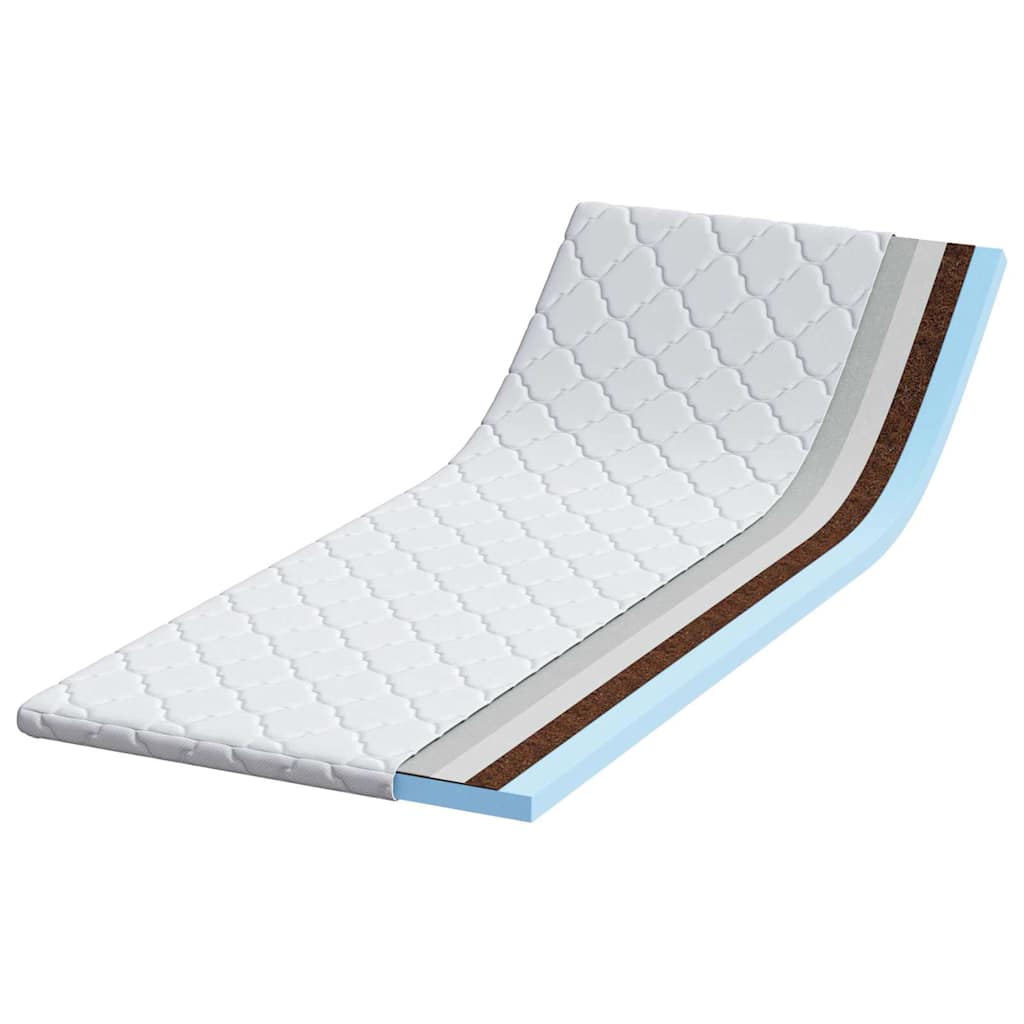 Kokosnuss Topper Weiß 80 x 200 cm Jacquard-Stoff