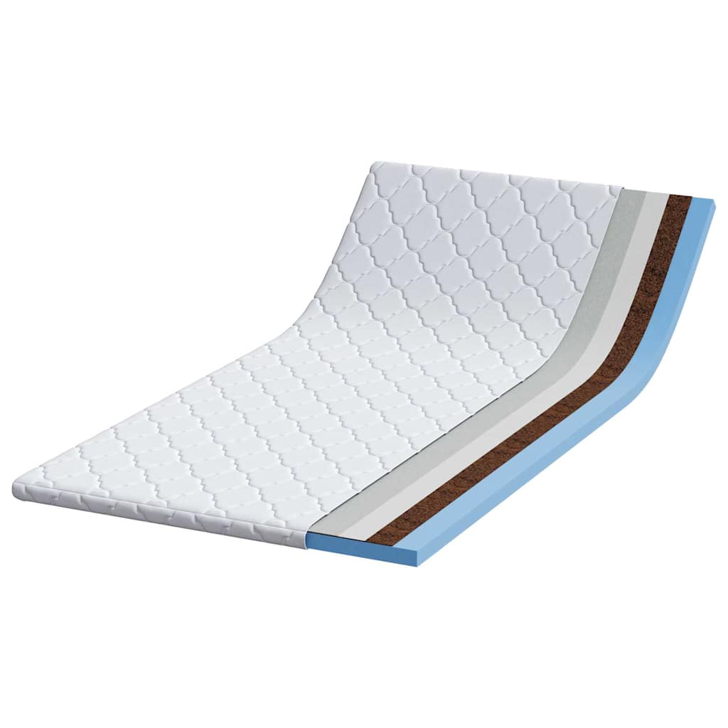 Kokosnuss Topper Weiß 90 x 190 cm Jacquard-Stoff