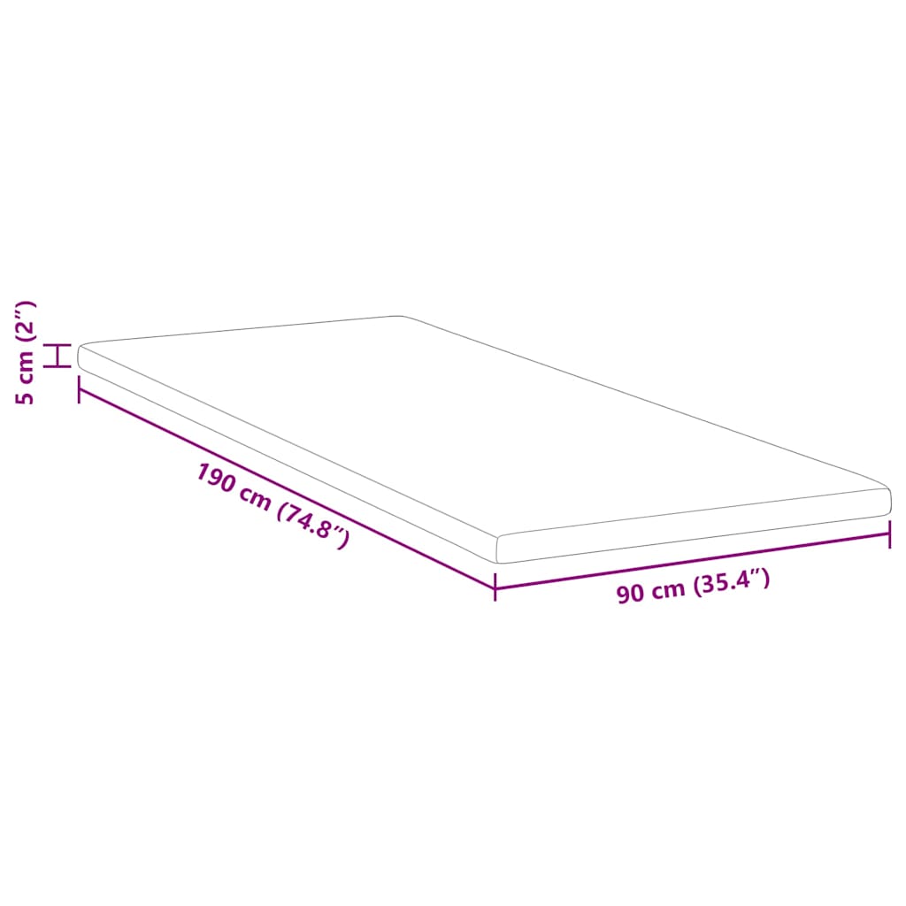 Kokosnuss Topper Weiß 90 x 190 cm Jacquard-Stoff