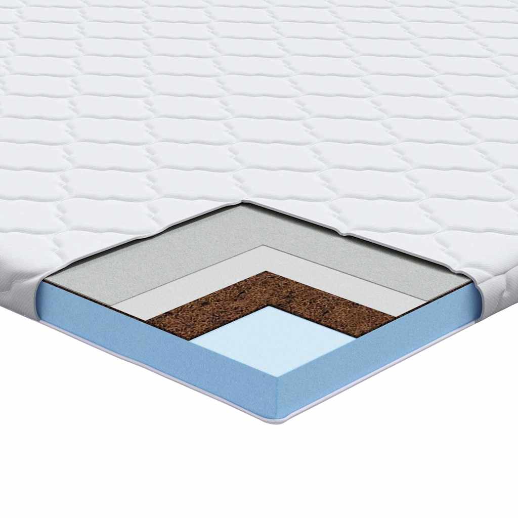 Kokosnuss Topper Weiß 100 x 200 cm Jacquard-Stoff