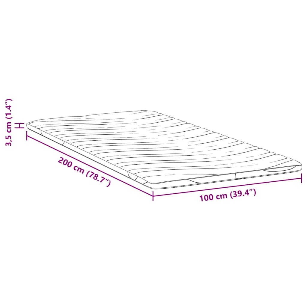 Matratzenauflage Weiß 100 x 200 cm Strickstoff