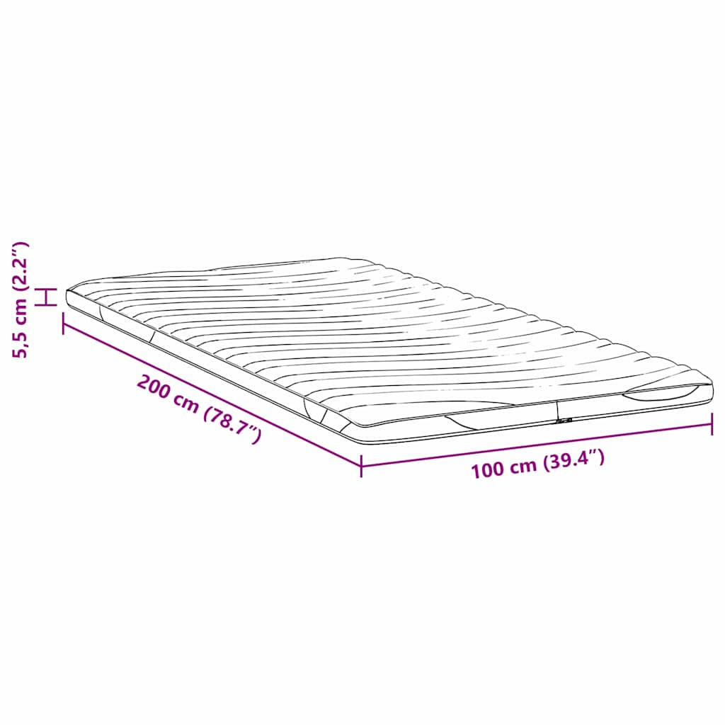 Matratzenauflage Weiß 100 x 200 cm Strickstoff