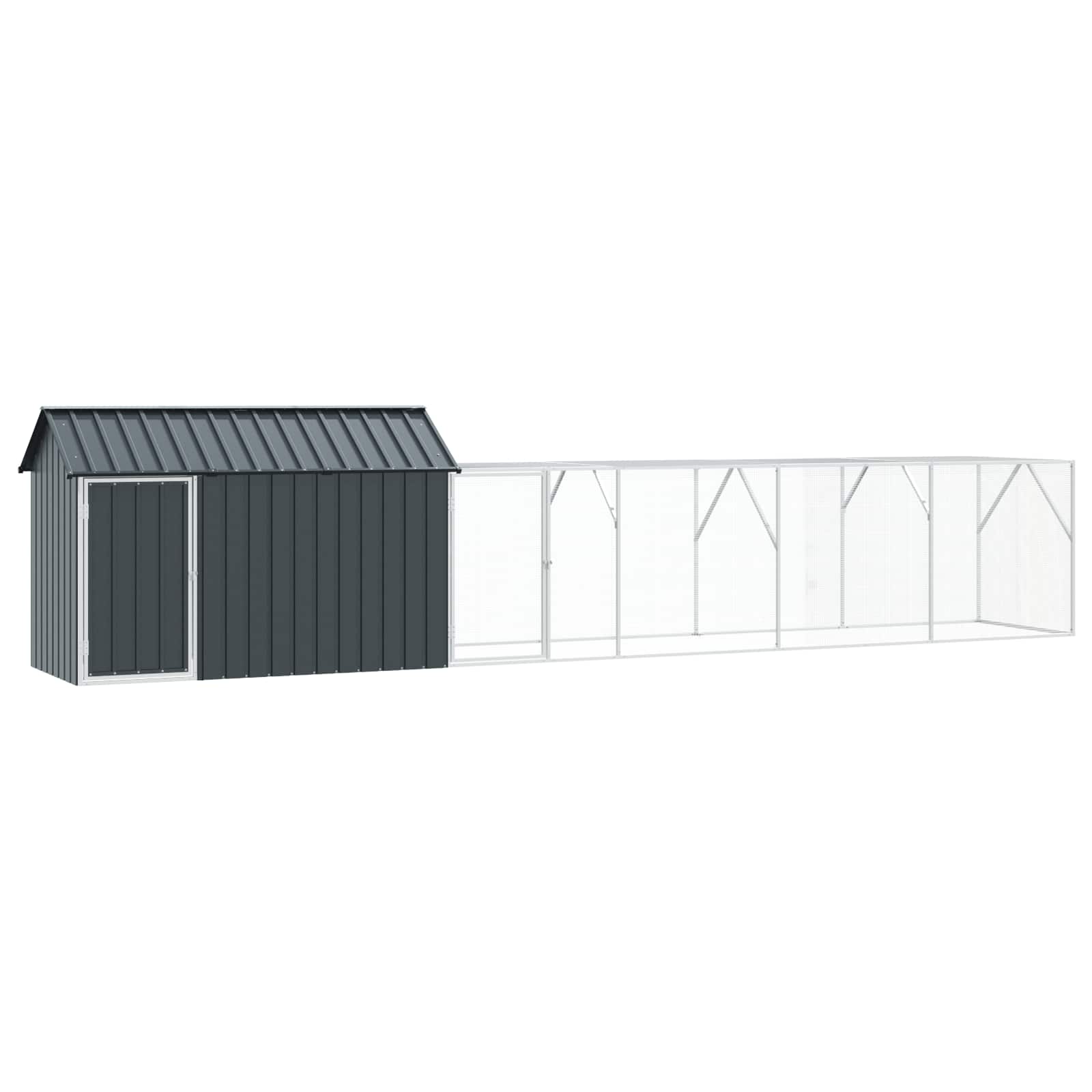 Vogelkäfig Anthrazit 619 x 111 x 142 cm Verzinkter Stahl
