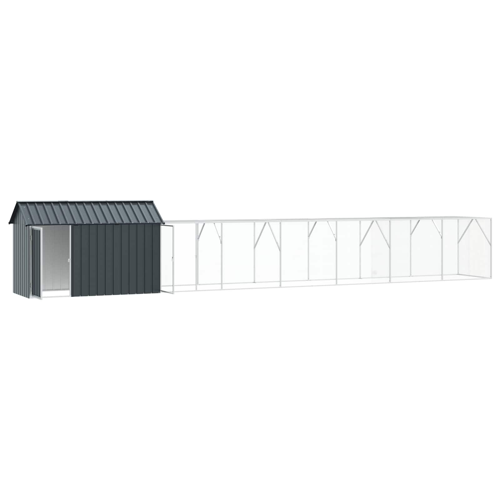 Vogelkäfig Anthrazit 821,5 x 111 x 142 cm Verzinkter Stahl