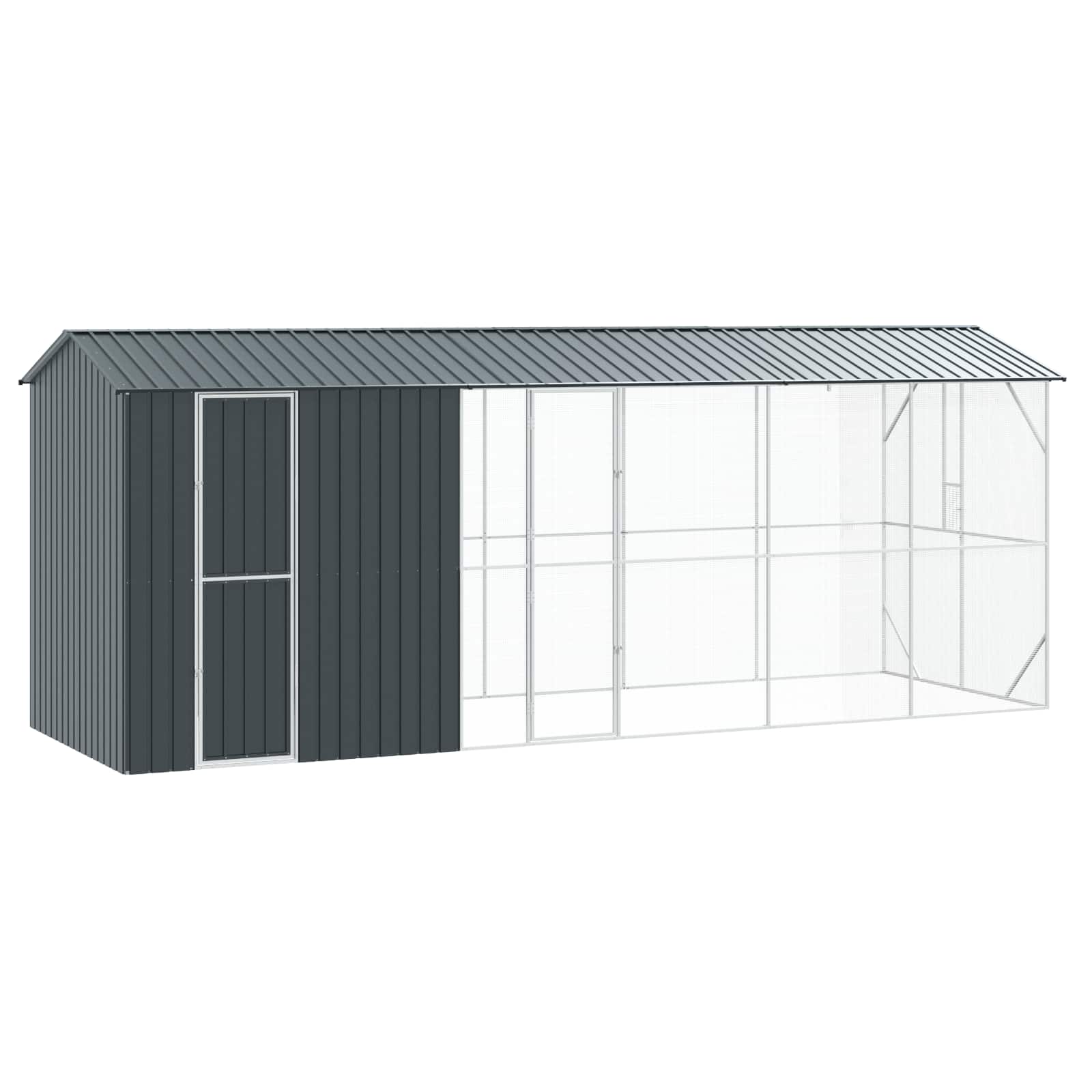 Vogelkäfig Anthrazit 645 x 208 x 247 cm Verzinkter Stahl