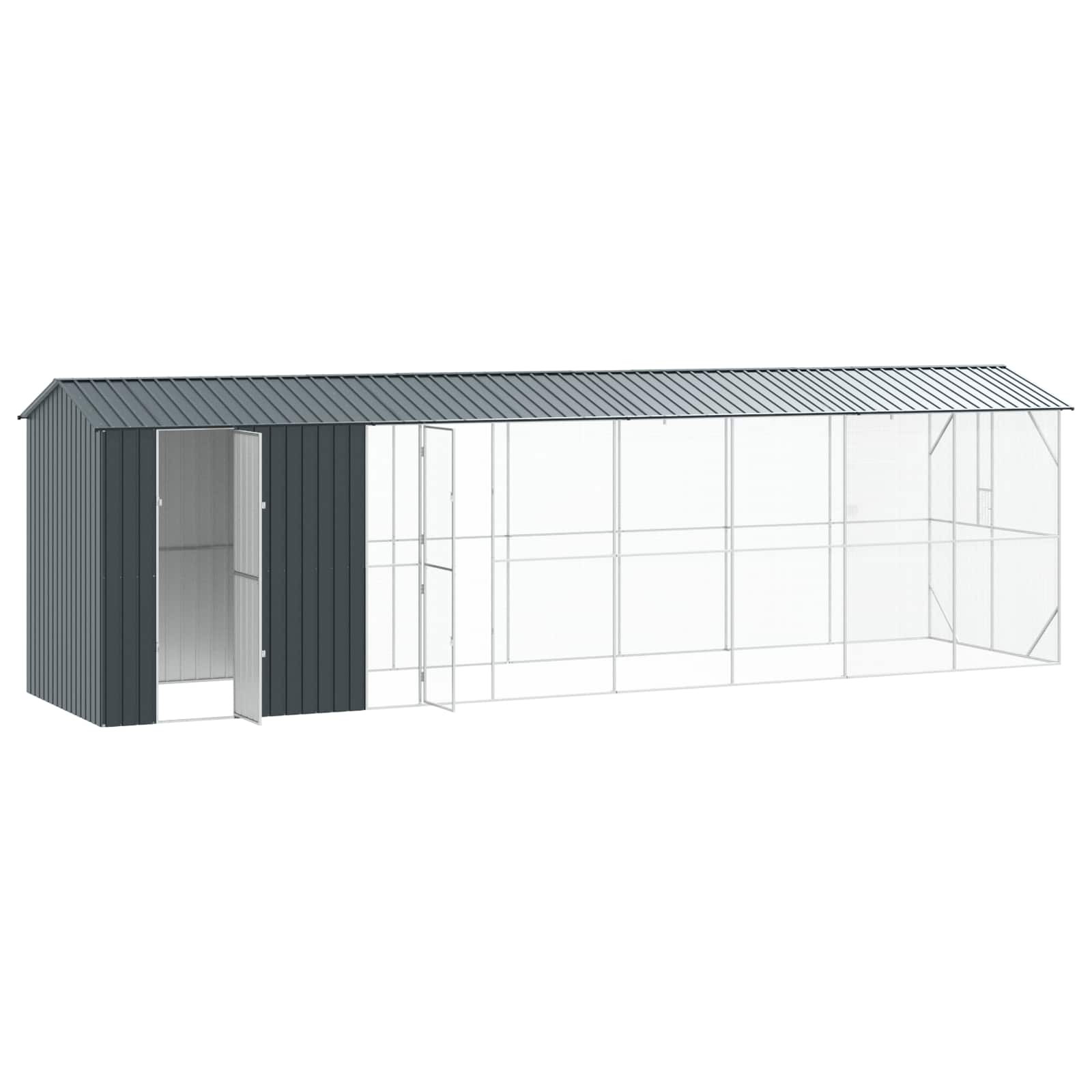 Vogelkäfig Anthrazit 860 x 208 x 247 cm Verzinkter Stahl