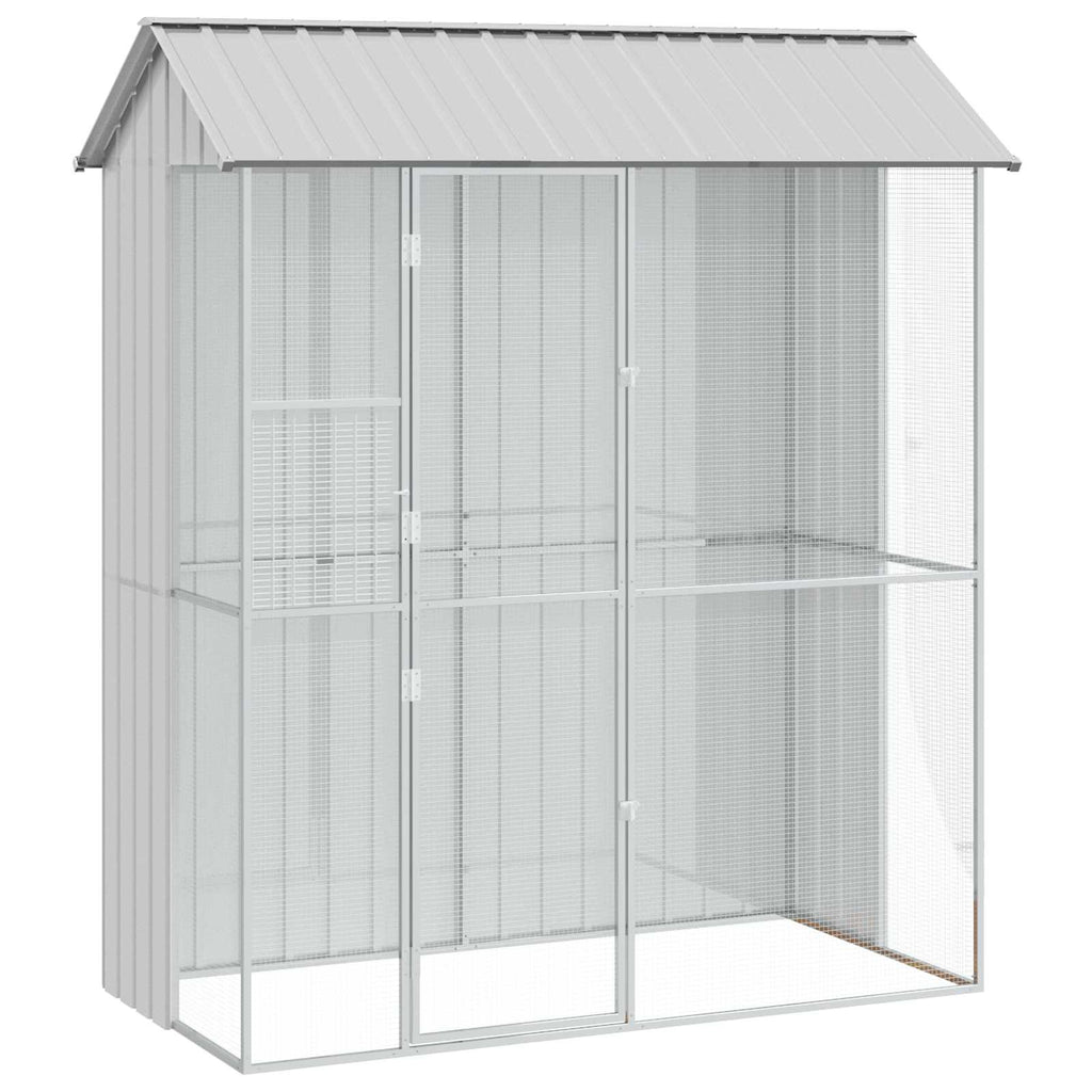 Vogelkäfig Grau 215 x 110 x 247 cm Verzinkter Stahl