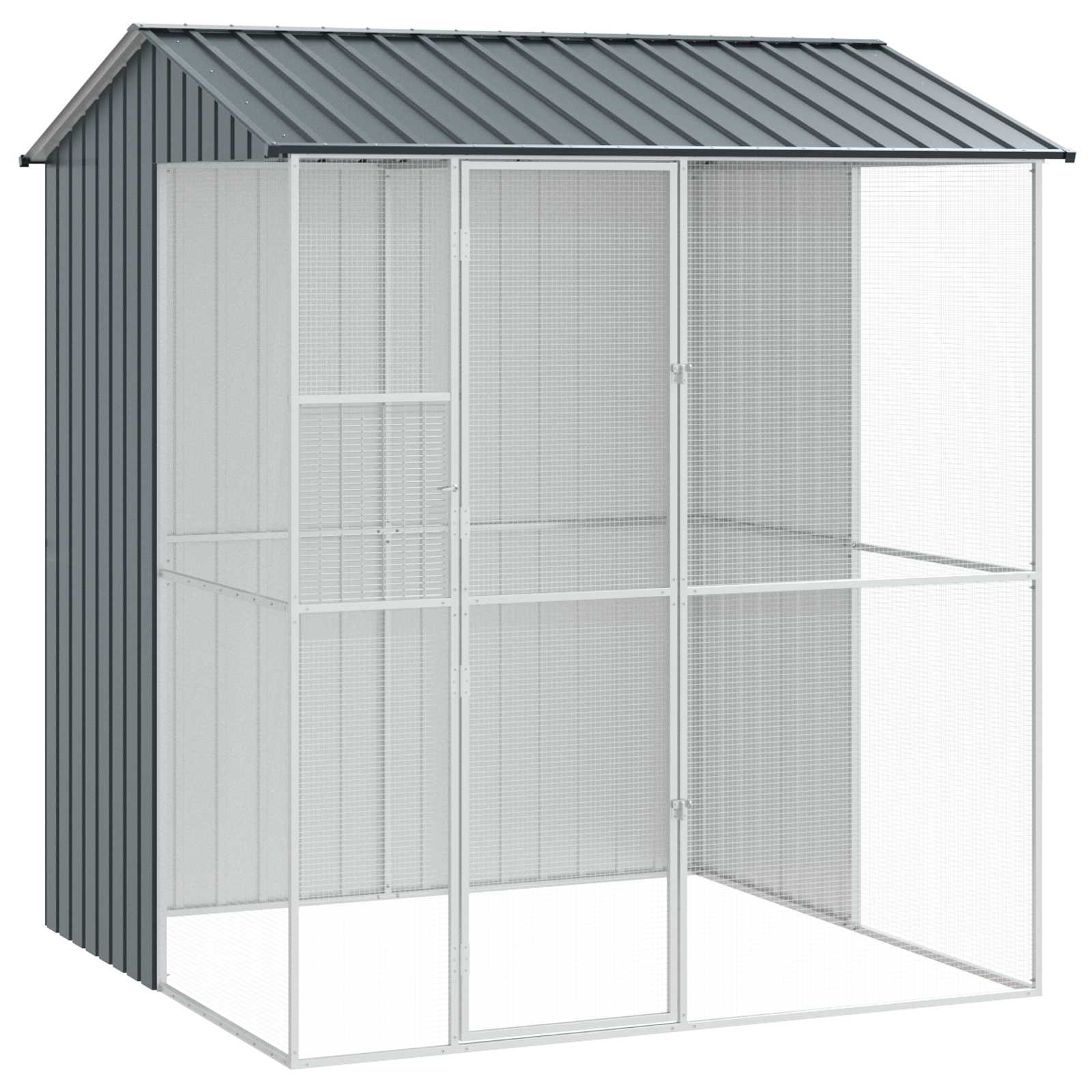 Vogelkäfig Anthrazit 215 x 210 x 247 cm Verzinkter Stahl