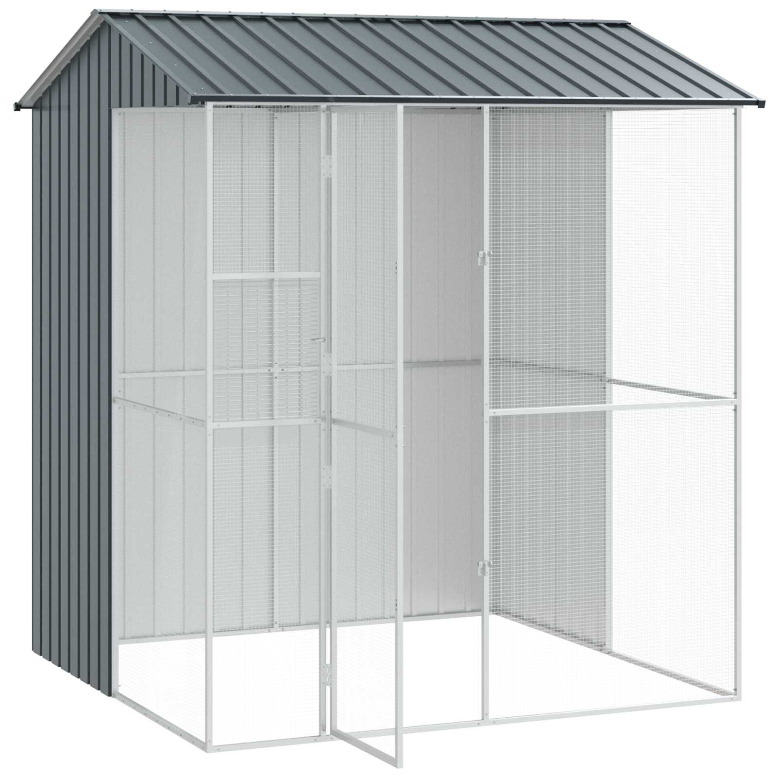 Vogelkäfig Anthrazit 215 x 210 x 247 cm Verzinkter Stahl