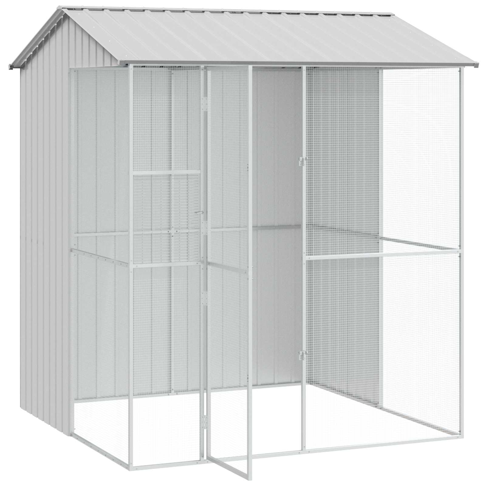Vogelkäfig Grau 215 x 210 x 247 cm Verzinkter Stahl