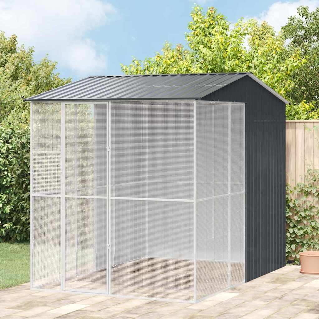 Vogelkäfig Anthrazit 215 x 310 x 247 cm Verzinkter Stahl