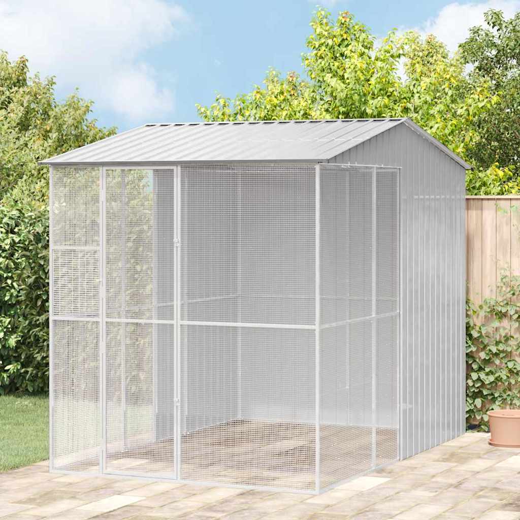 Vogelkäfig Grau 215 x 310 x 247 cm Verzinkter Stahl