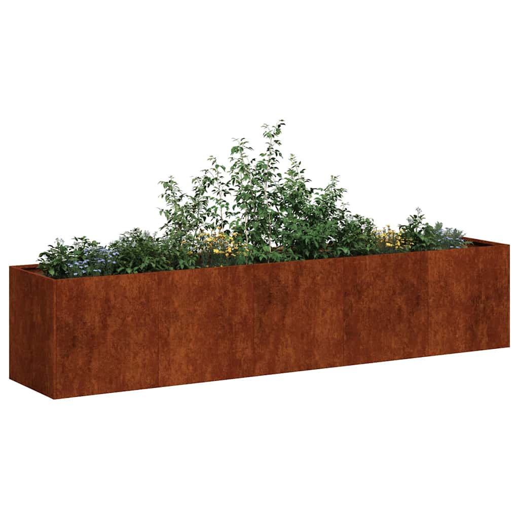 Pflanzkübel Rostig 200x40x40 cm Wetterfester Stahl