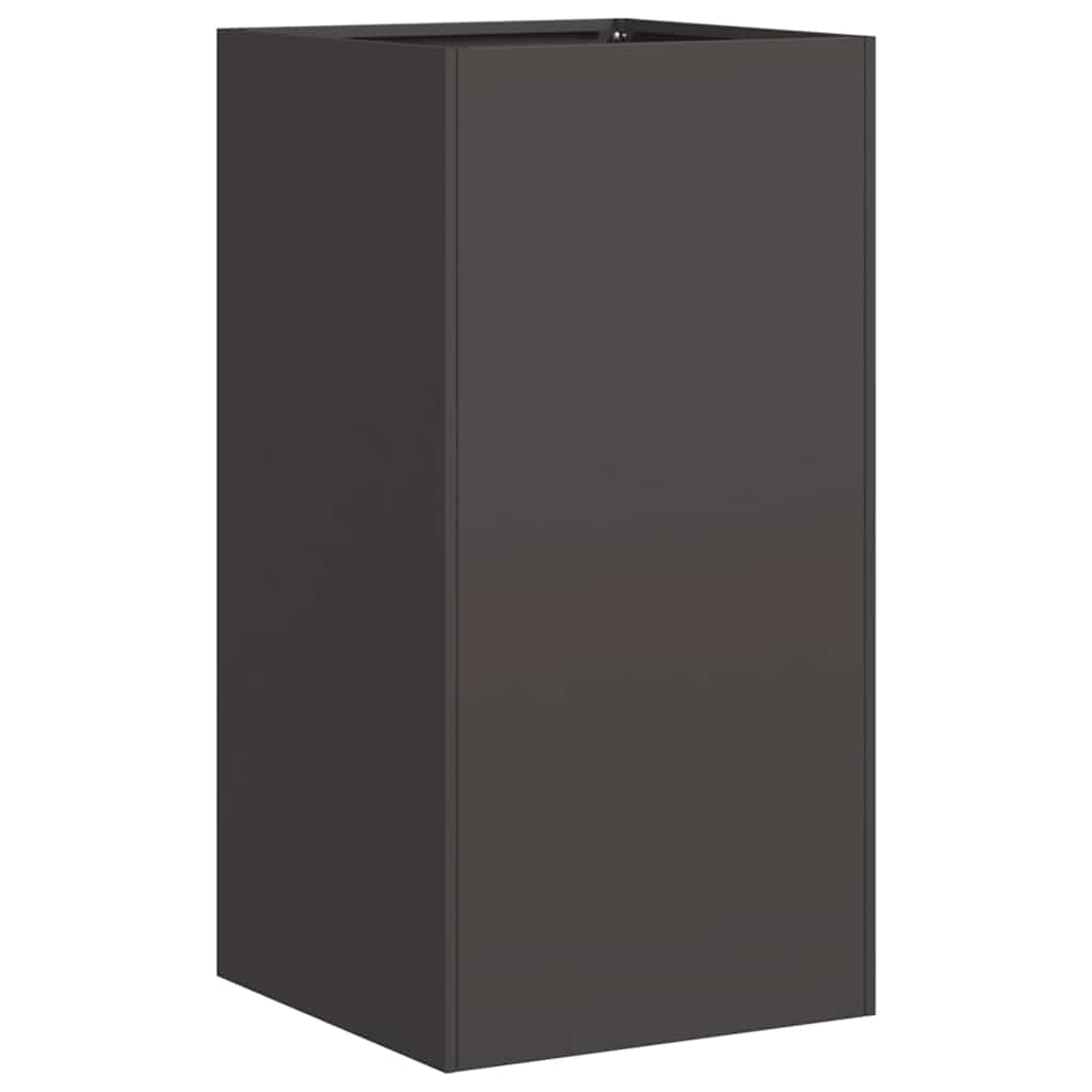 Pflanzkübel Schwarz 40x40x80 cm Kaltgewalzter Stahl