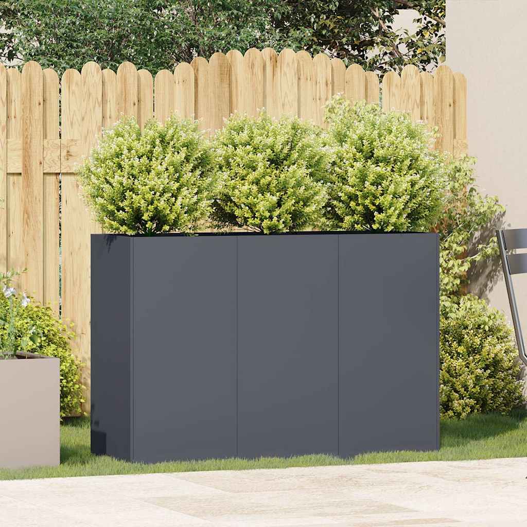 Pflanzkübel Anthrazit 120x40x80 cm Kaltgewalzter Stahl