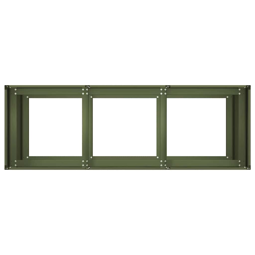 Pflanzkübel Olivgrün 120x40x80 cm Kaltgewalzter Stahl