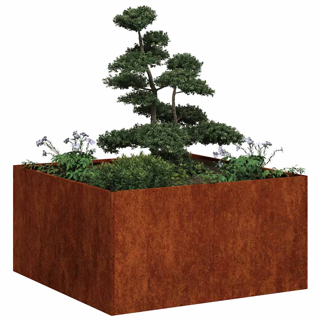 Pflanzkübel Rostig 80x80x40 cm Wetterfester Stahl